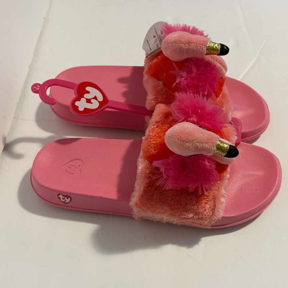 Ty Pink Flamingo Sandals/Slippers - Picture 3 of 4
